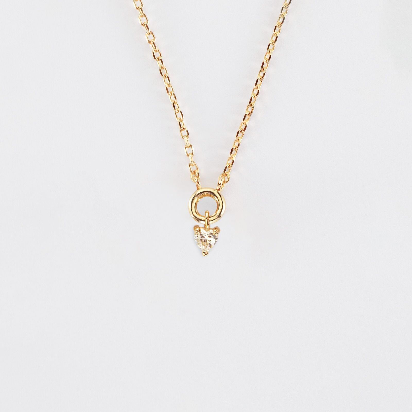 Collier mini coeur scintillant plaqué or