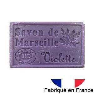 Marseille soap with organic olive oil - Violet fragrance - 125g