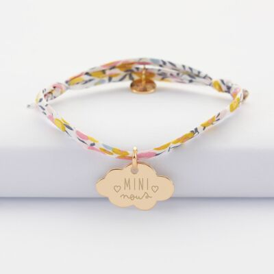 Bracciale enfant "mini nous" Liberty personnalisé prénom médaille gravée plaqué o nuage 20x14 mm
