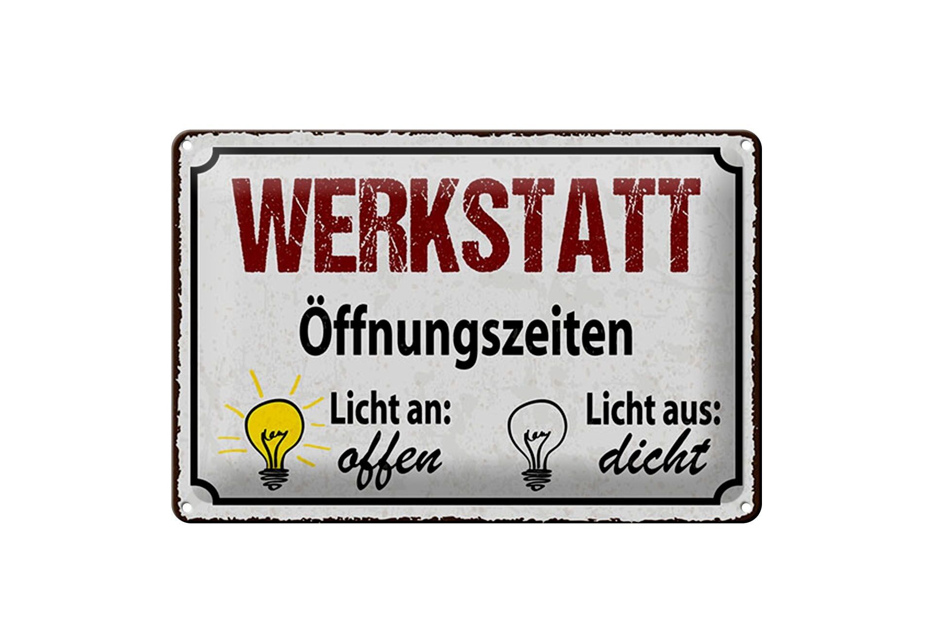 Targa in latta con scritta 20x30 cm Targa orari apertura officina