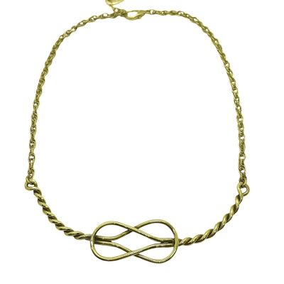 Collar nudo llano en latón rizado a mano