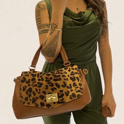 Recycled leather handbag - LOUISE