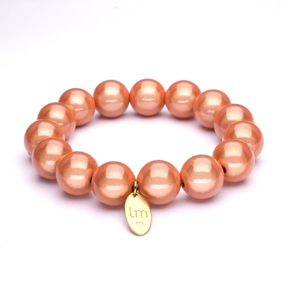 Pulsera LizzyMae color salmón, 14 mm
