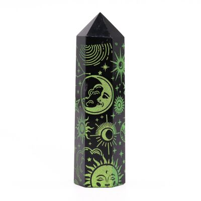 Puntas de Obsidiana Negra (aprox 60-70 gm 9cm) - Verde Bosque