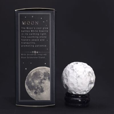 White Howlite Planet with Solar Stand - 40mm (30x15mm stand)