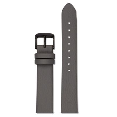 Grigio ardesia con fibbia nera spazzolata | 18mm