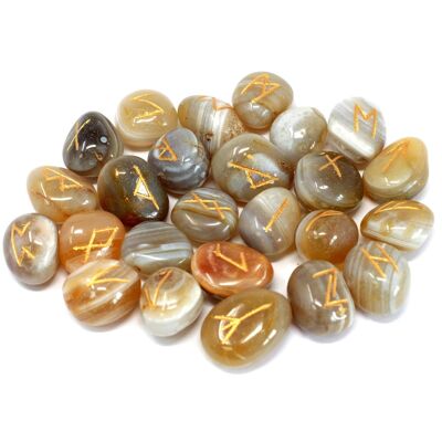 Indian Rune Set in Pouches - Banded Agate