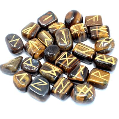 Rune indienne en sachet - oeil de tigre