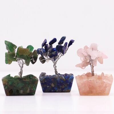 Mini Gemstone Trees on Orgonite Base - Assorted Mix (15 Stones)