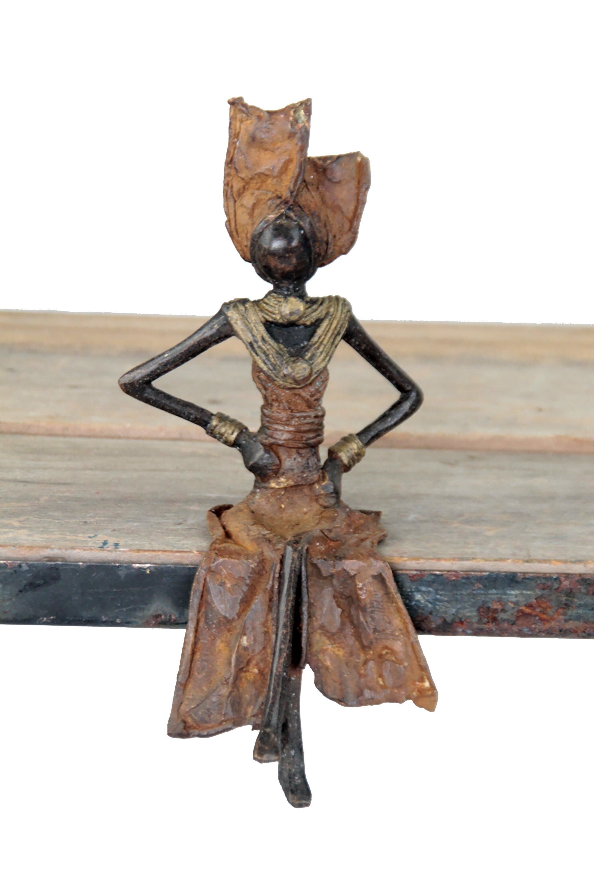 Bronzo seduto 15 cm marrone n°3