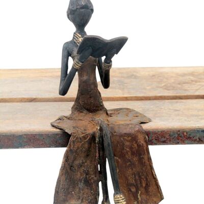 Bronze assis 25 cm marron n°5