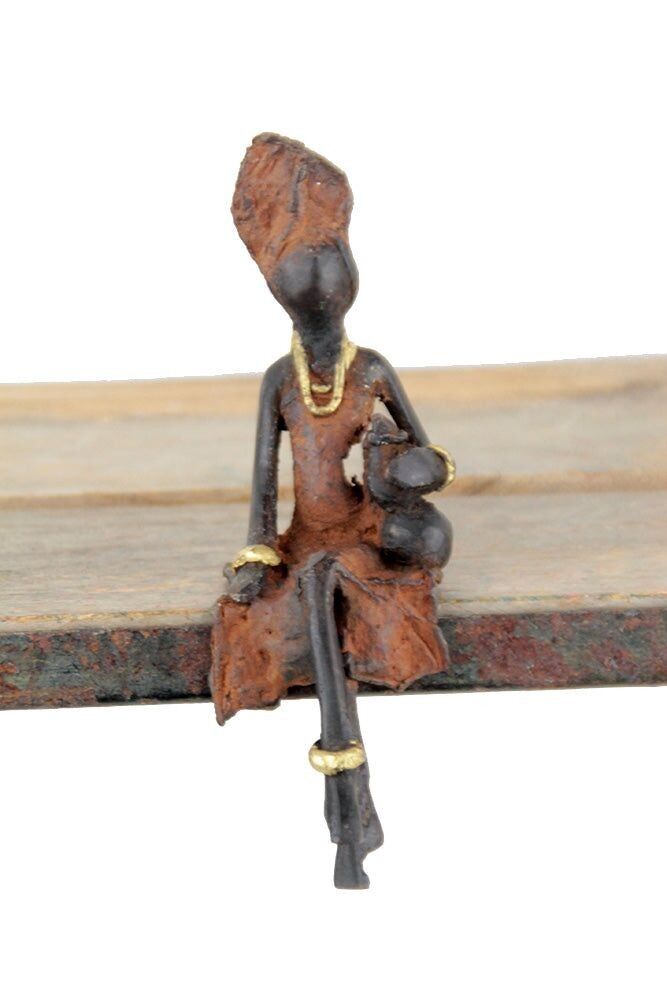 Bronzo seduto 15 cm marrone n°11