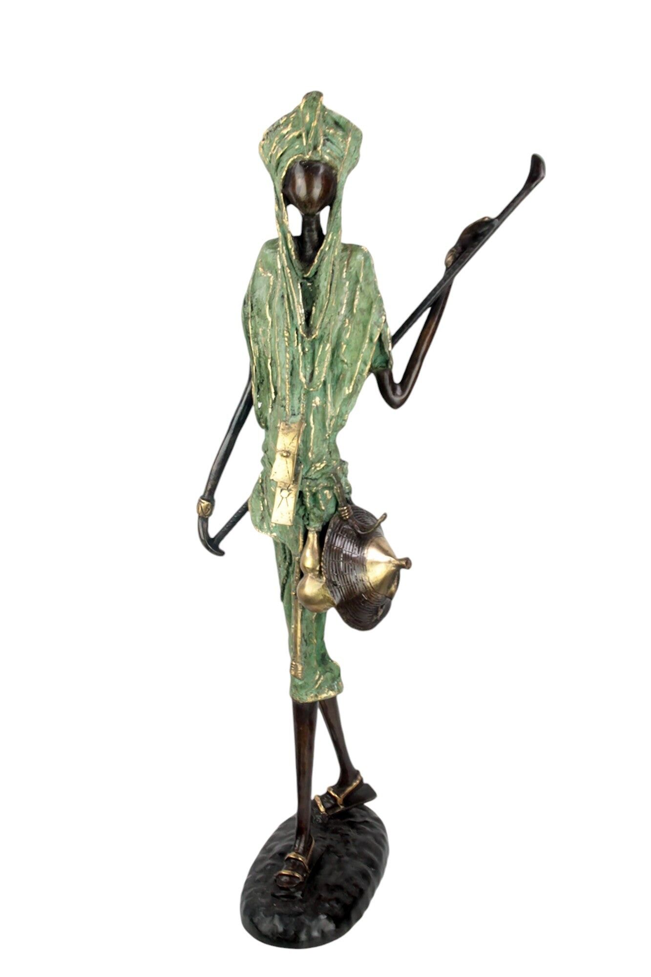 Bronzo Issouf Berger Dogon 80 cm verde n°3