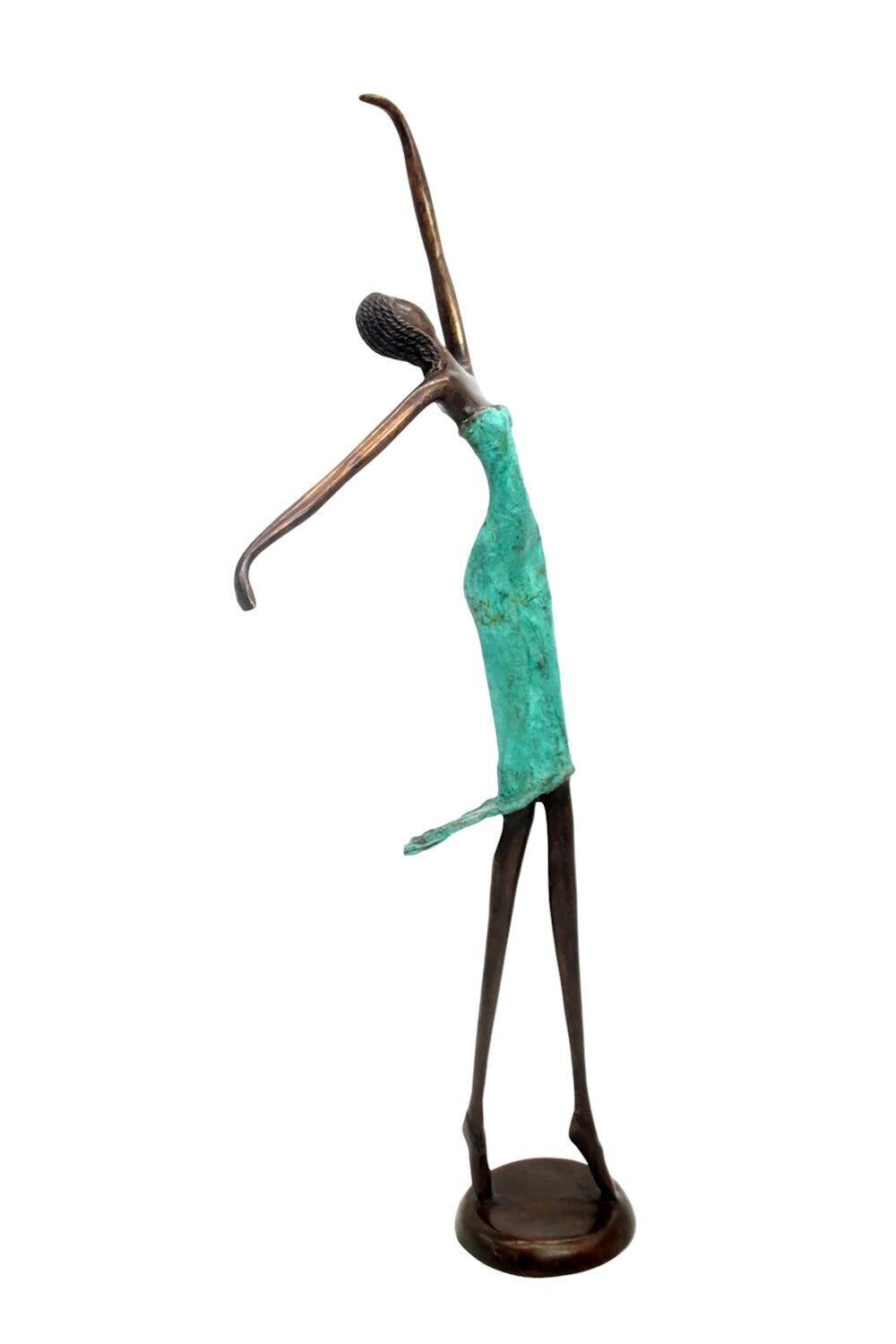 Bailarina de bronce 55 cm turquesa n°1