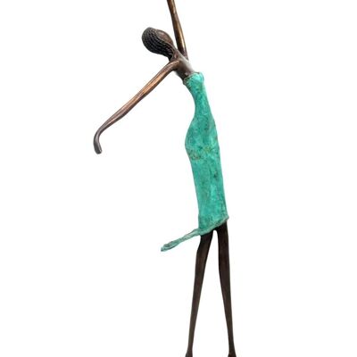 Ballerina in bronzo 55 cm turchese n°1