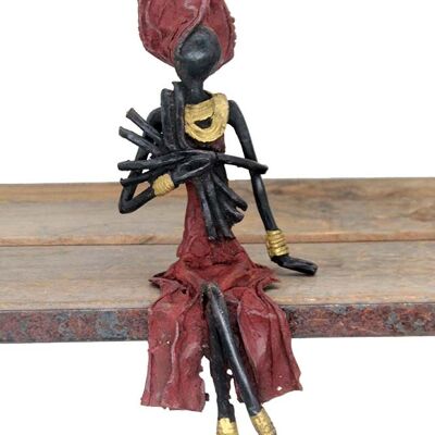 Bronzo seduto 25 cm rosso n°5