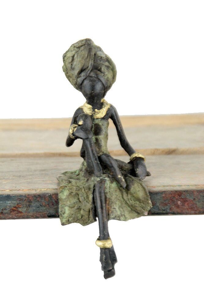 Bronzo seduto 15 cm verde n°13