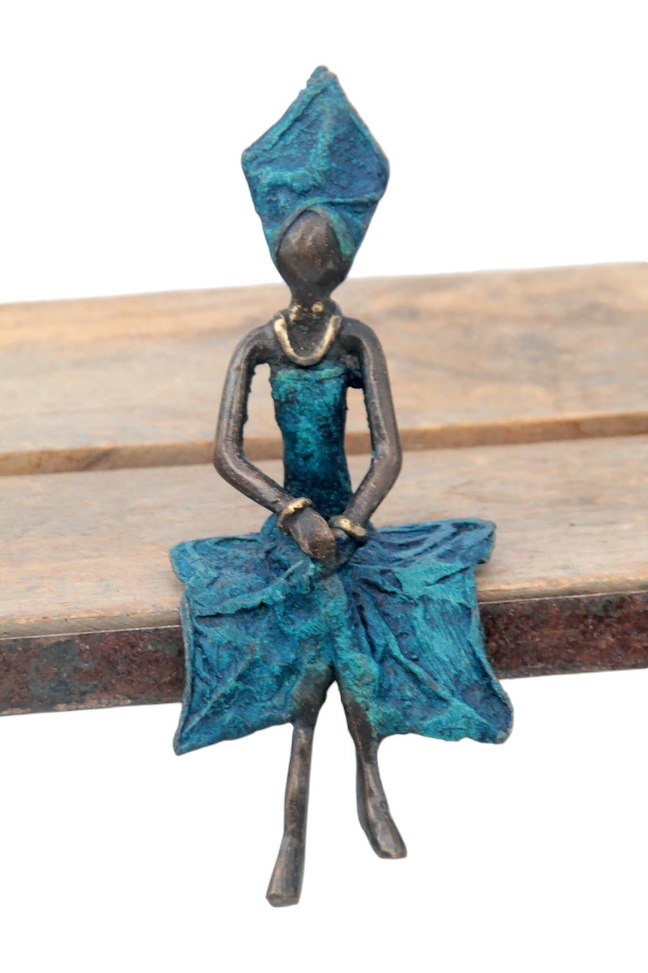 Bronzo seduto 15 cm blu n°18
