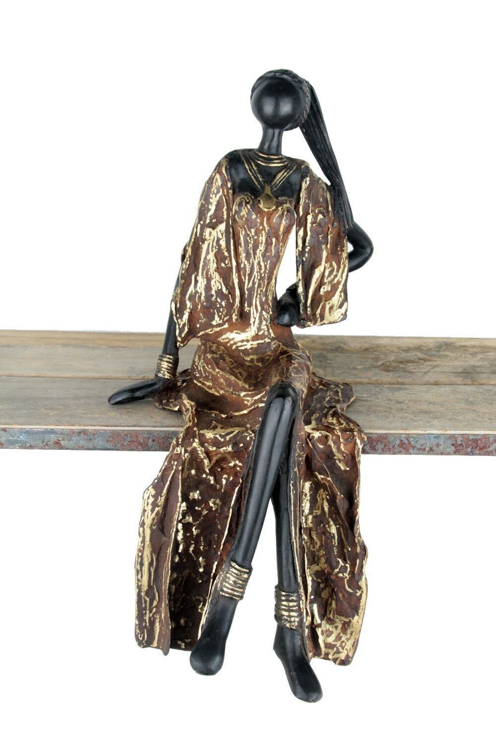 Seduto bronzo 40 cm marrone n°3