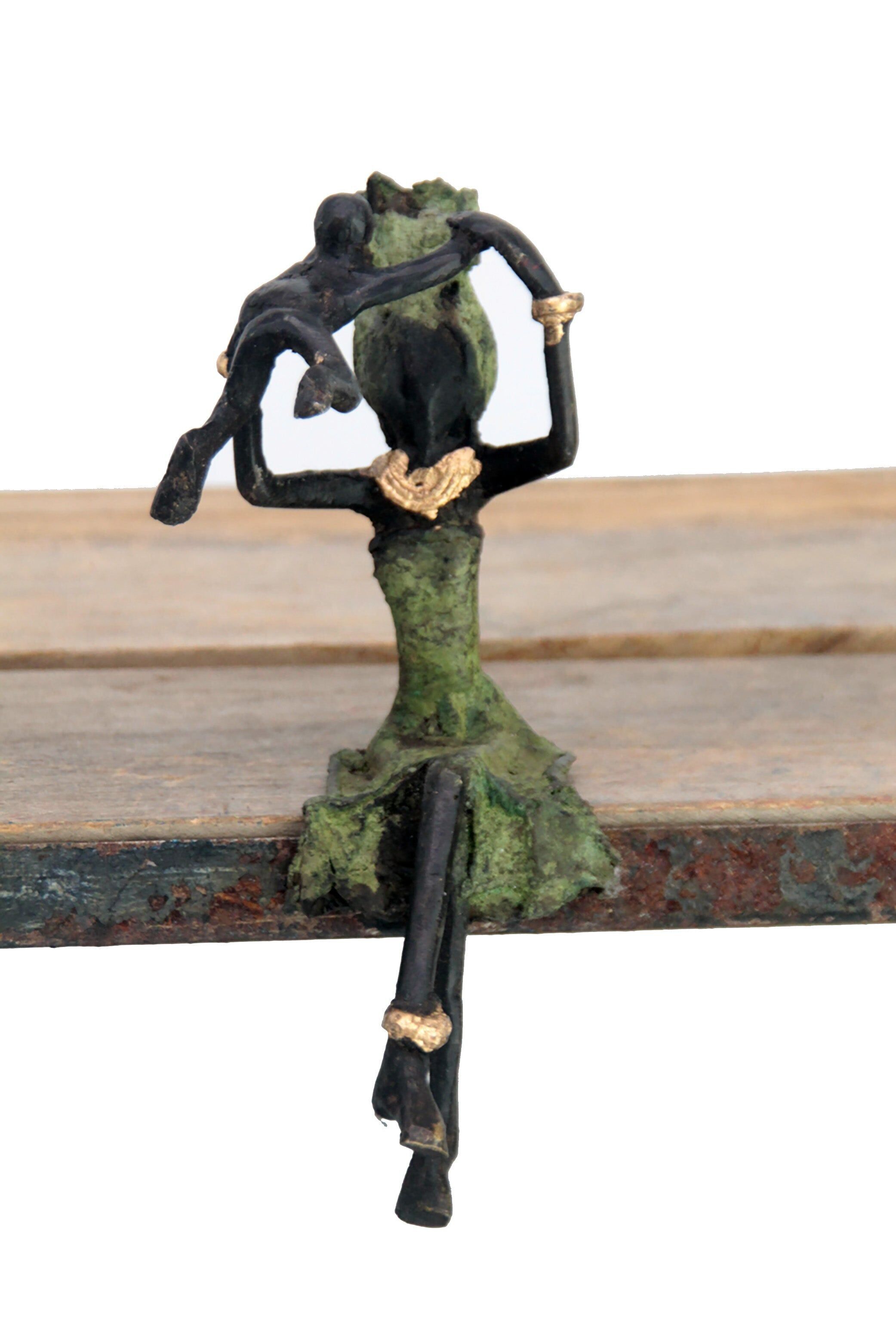 Bronzo seduto 15 cm verde n°9