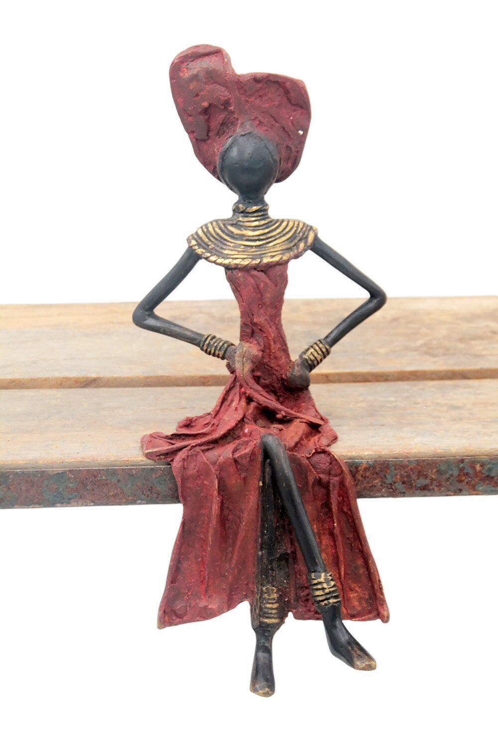 Bronzo seduto 25 cm rosso n°19