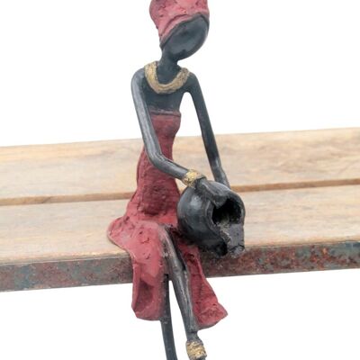 Bronzo seduto 25 cm rosso n°21
