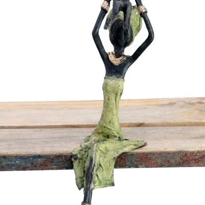Bronce sentado 25 cm verde n°22