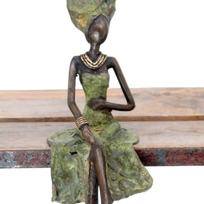 Bronce sentado 25 cm verde n°23