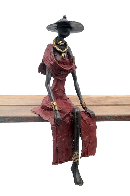 Bronze assis 40 cm rouge n°4