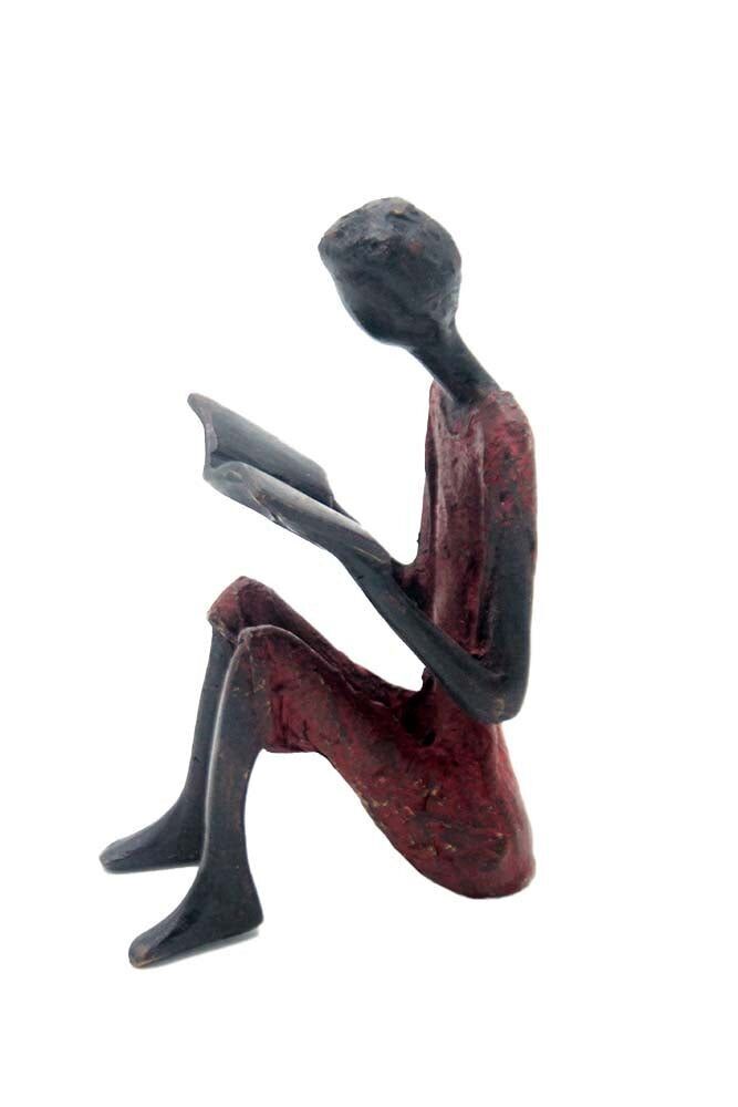 Bronzo seduto 25 cm rosso n°6