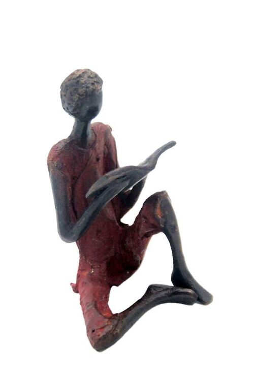 Bronze assis à poser 25 cm rouge n°4