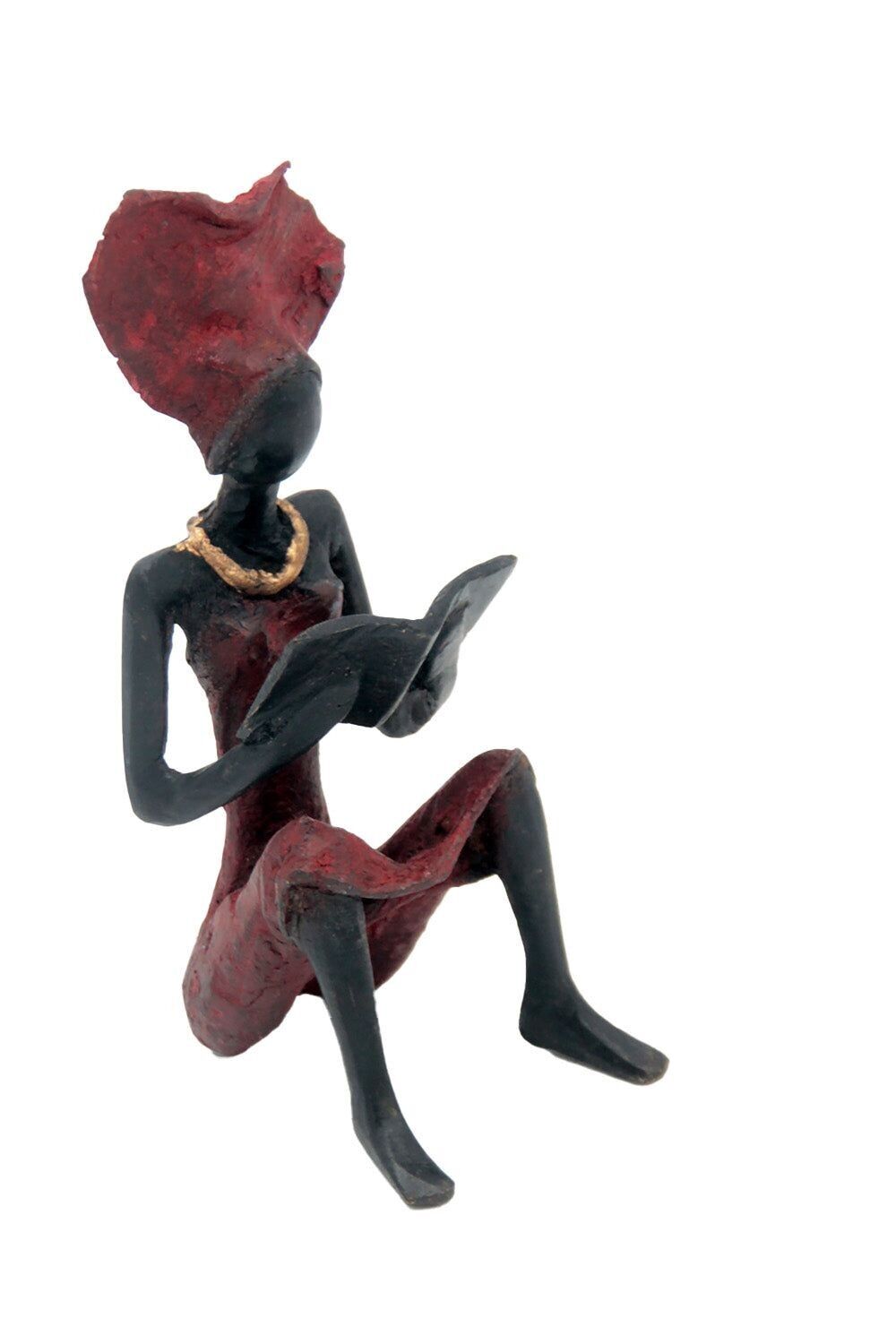 Bronzo seduto 25 cm rosso n°9