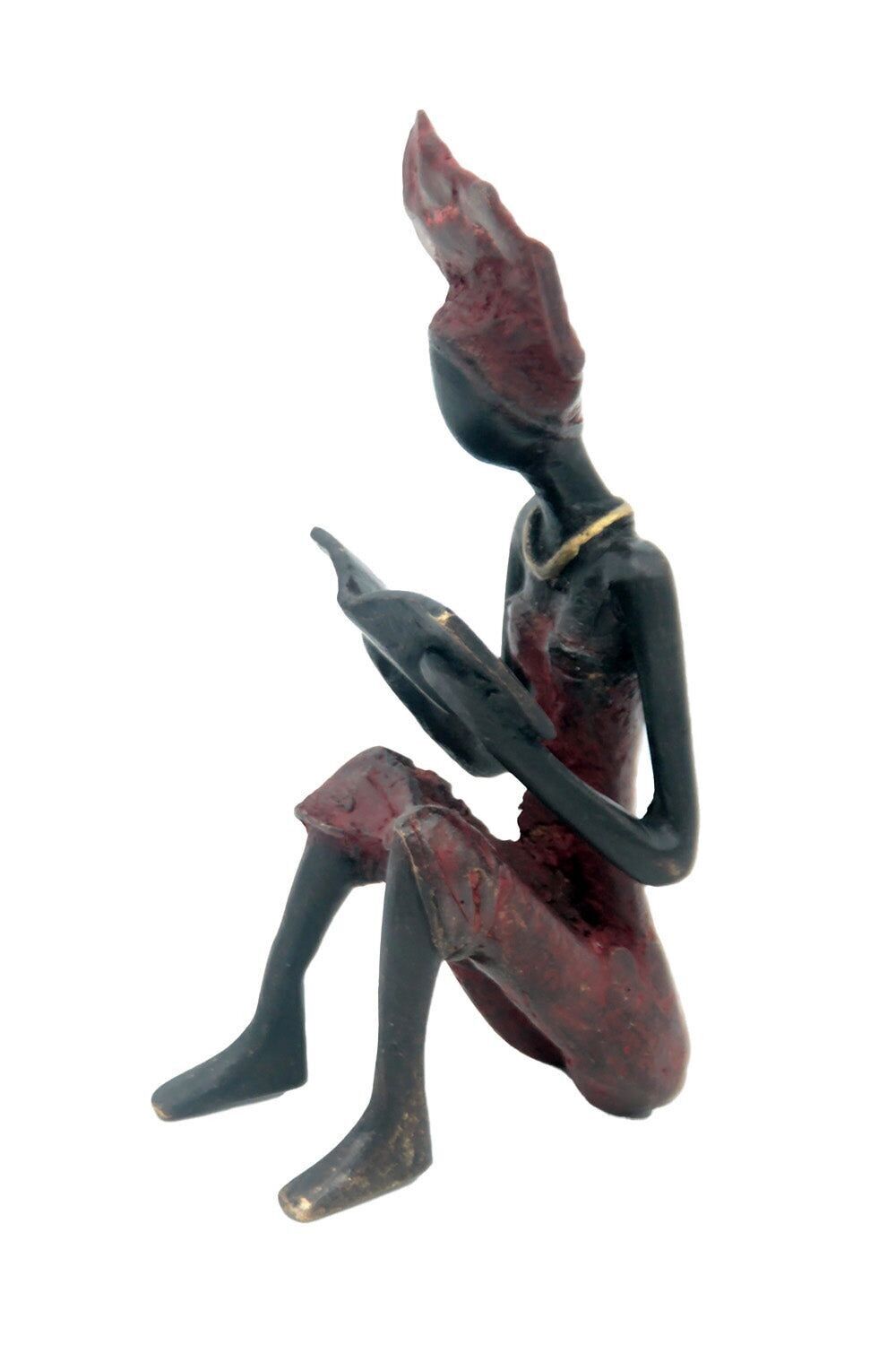 Bronzo seduto 25 cm rosso n°5