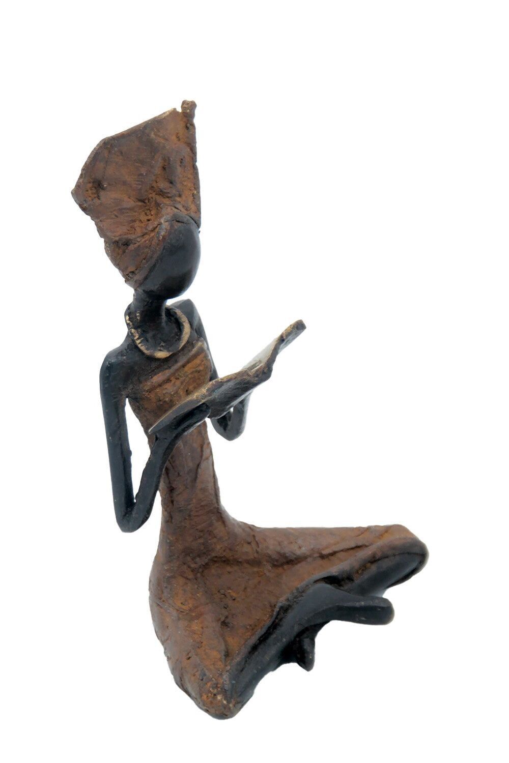 Bronzo seduto 25 cm marrone n°6