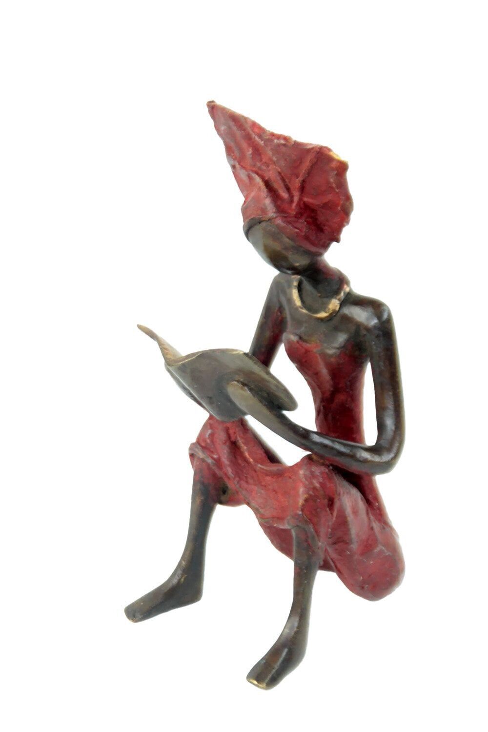 Bronzo seduto 25 cm rosso n°11