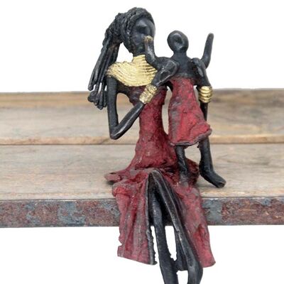 Bronce sentado 20 cm rojo n°1