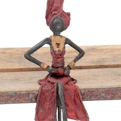 Bronzo seduto 20 cm rosso n°3