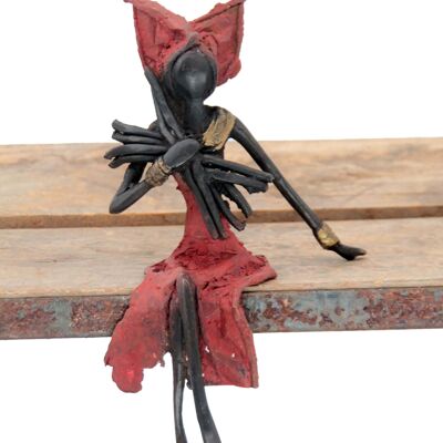 Bronze assis 20 cm rouge n°4