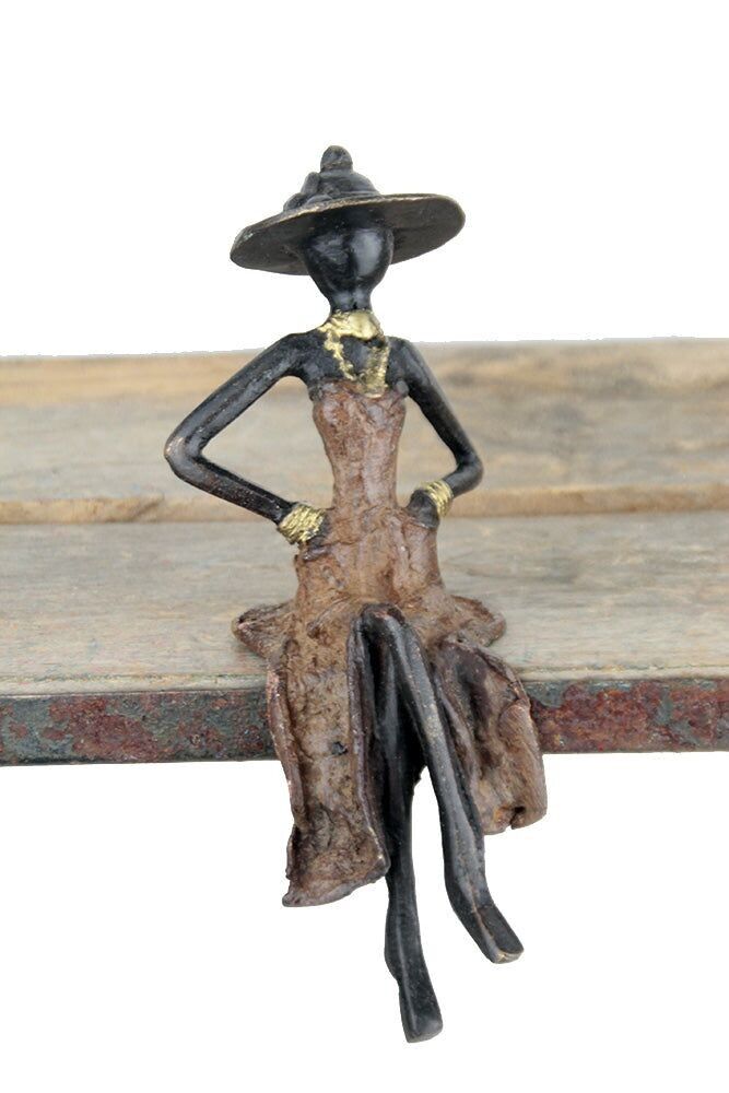 Bronzo seduto 20 cm marrone n°9
