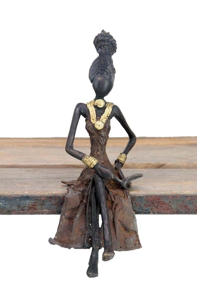 Seduto bronzo 20 cm marrone n°6