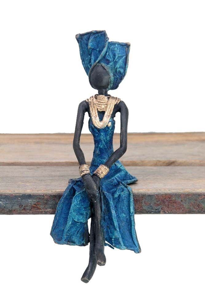 Bronzo seduto 20 cm blu n°5