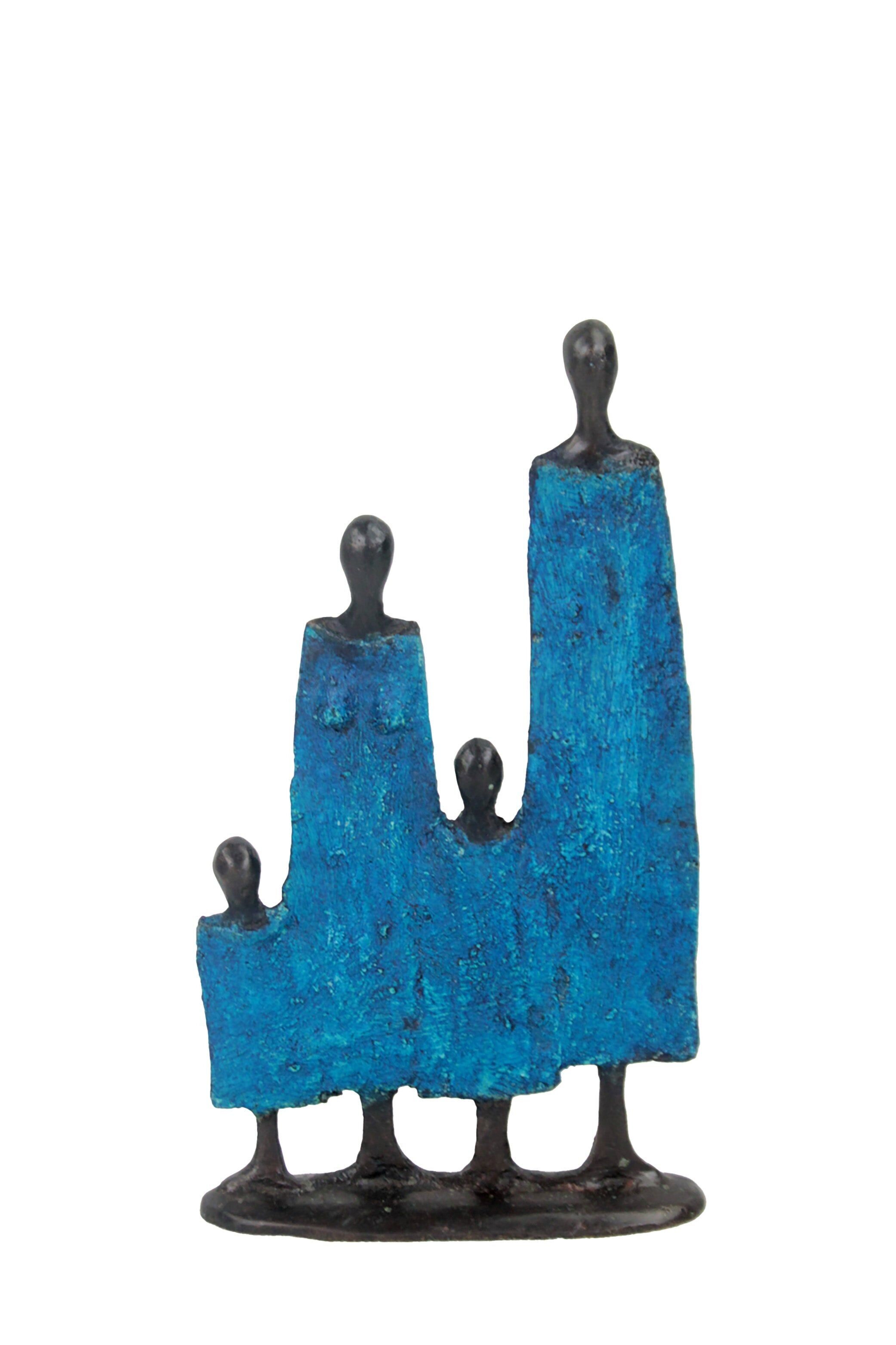 Bronzo famiglia di 4 20 cm blu n°1