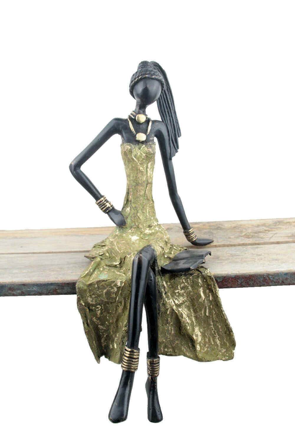 Seduto bronzo 40 cm verde n°10