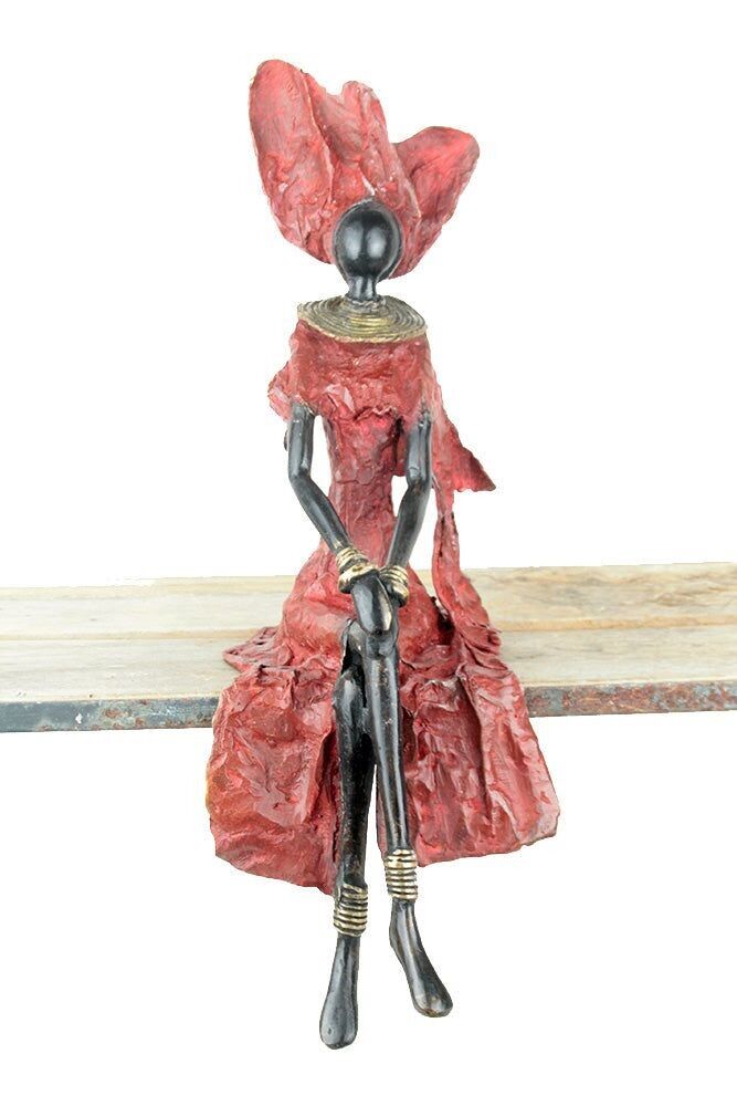 Seduto bronzo 40 cm rosso n°9