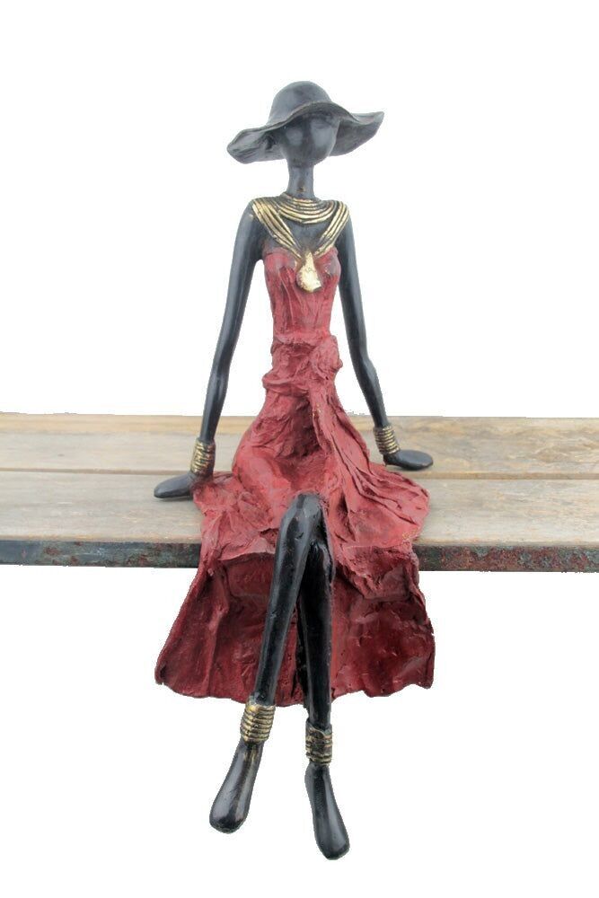 Seduto bronzo 40 cm rosso n°12