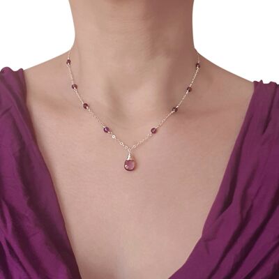 Amethyst Necklace in Sterling Silver 925
