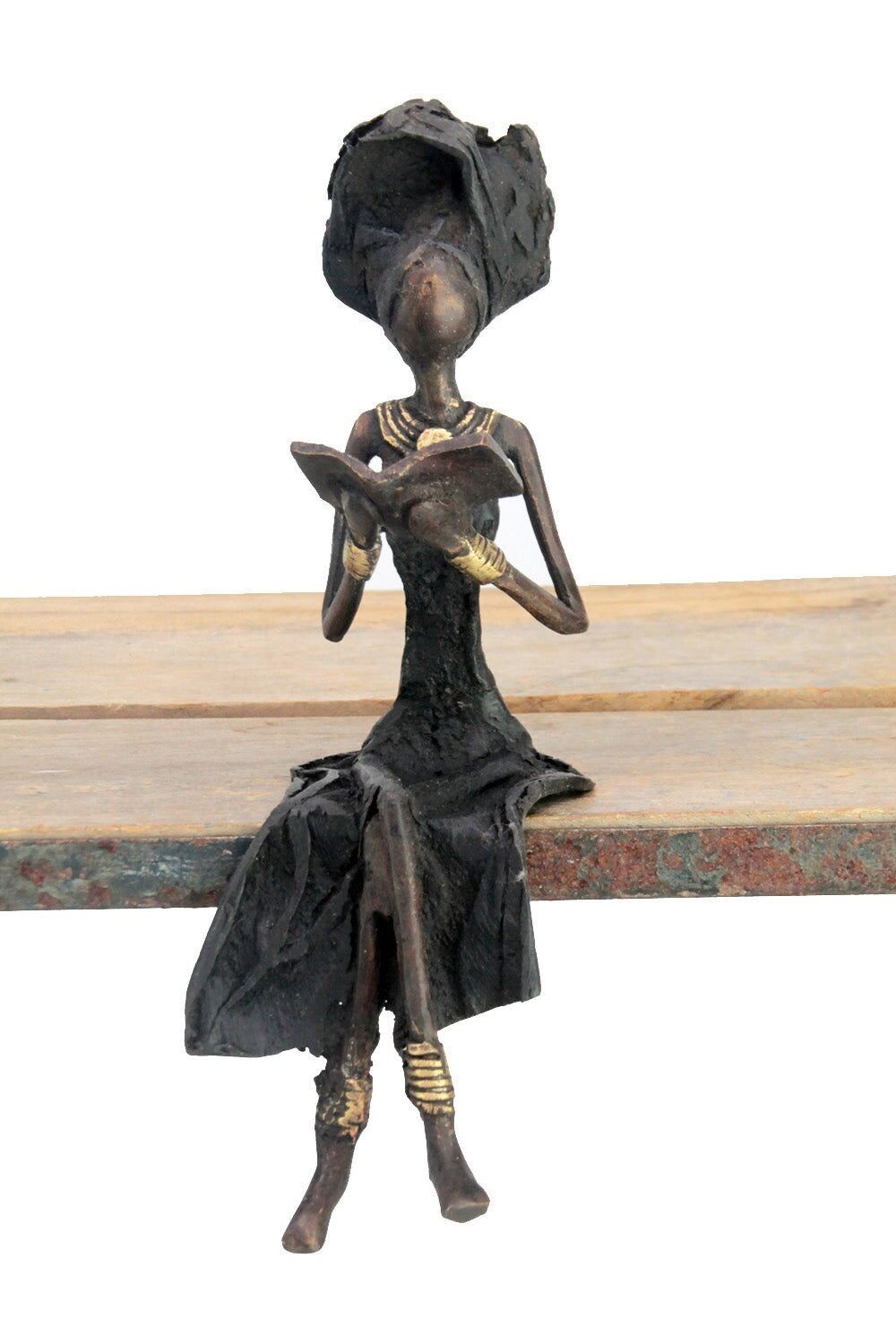 Sitzende Bronze 25 cm schwarz Nr. 17