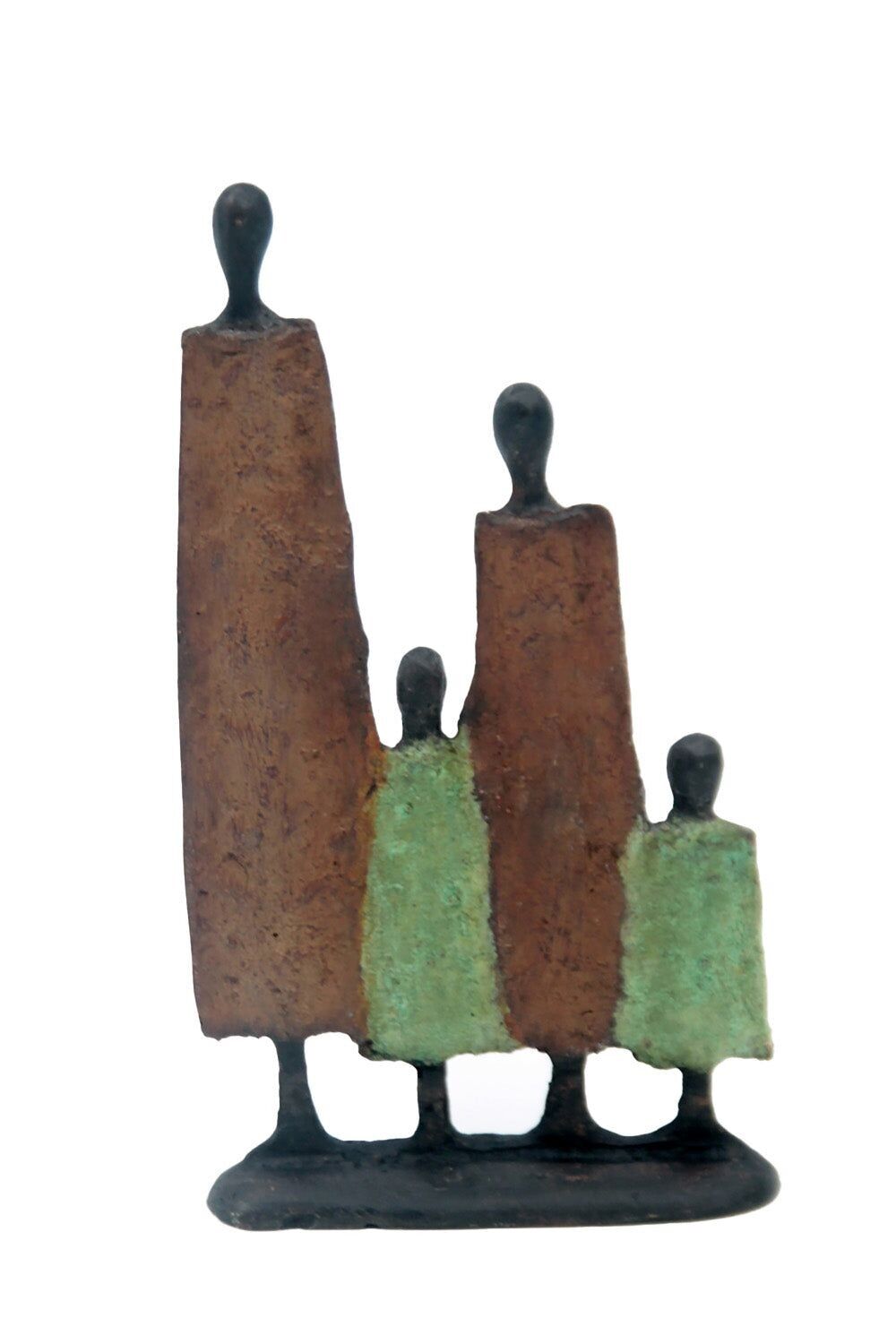 Bronzefamilie von 4 20 cm braun und grün Nr. 5