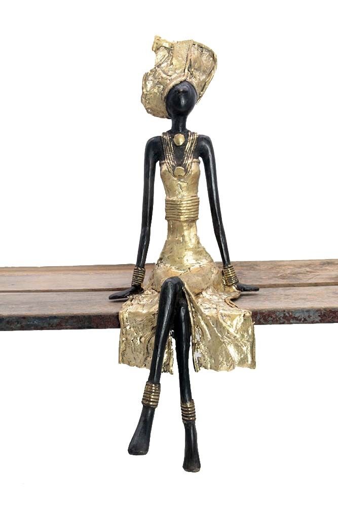 Bronzo seduto cm 40 dorato n°1