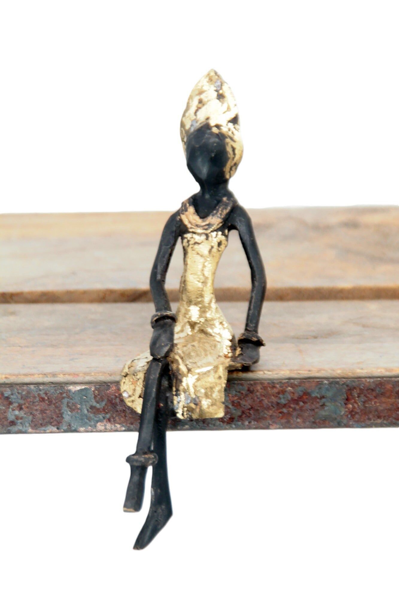 Bronzo seduto cm 15 dorato n°1